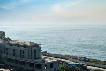 Obraz premium Seaside resort under construction