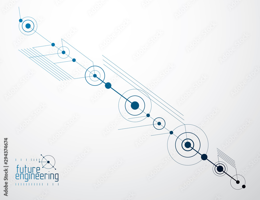 Poster technical plan, abstract engineering draft for use in graphic and web design. vector drawing of indu