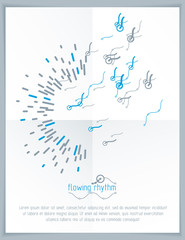 Abstract wavy lines pattern, art graphic illustration can be used as presentation flyer or brochure head page.