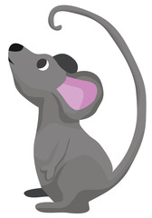 Cartoon mouse flat illustration