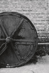 Old and rusty drum roller