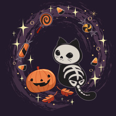 Halloween cute cartoon concept theme