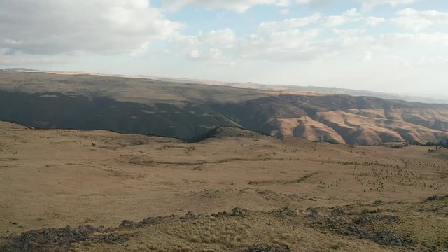 Aerial Shot Of Simien Mountains And Cliffs In Ethiopia