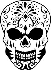 Sugar Skulls Decorated Graphic Art