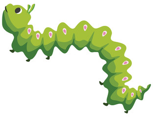 Cartoon caterpillar flat vector illustration