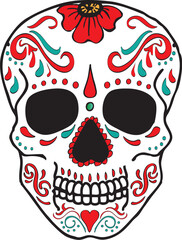 Sugar Skulls Decorated Graphic Art