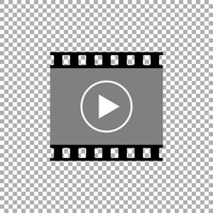 Movie strip vector icon. Video vector icon. Film strip icon isolated on white background
