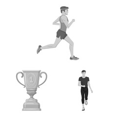 Isolated object of success and marathon sign. Collection of success and winner stock vector illustration.