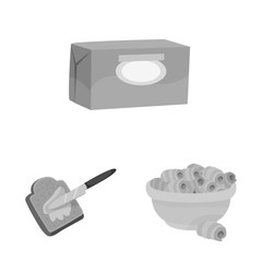 Vector illustration of organic and ingredient logo. Set of organic and product vector icon for stock.