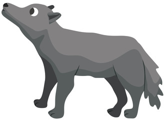 Cartoon wolf flat vector illustration