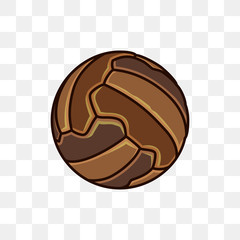 Old retro football ball on a transparent background sport vector illustration