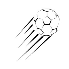 Stylized football ball fly on a white background sport vector illustration