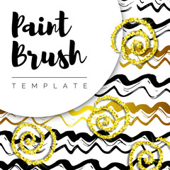 Wavy brush stroke template with glitter