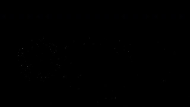 3D Realistic animation firework motion graphic on sky black background. Fire work celebrationin night composing element. Sprakle and glitter in air. New year festival and carnival festive firework set