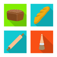 Vector design of bakery and natural sign. Collection of bakery and business stock symbol for web.