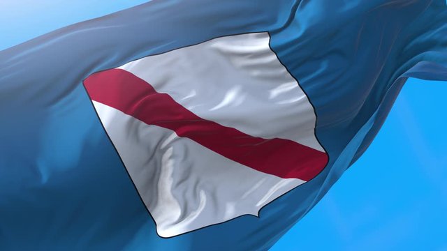 Campania, region of Italy, waving flag 4K. Realistic Campanian background. Campania background looping 3840x2160 px.