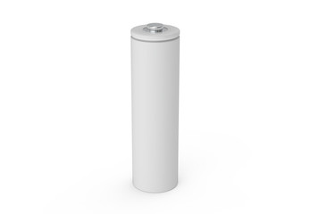 AA alkaline battery mock-up template on white background