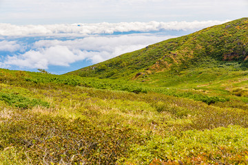 Fototapeta na wymiar 岩手山の８合目から見える景色
