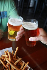 Cheers to Craft Beer with dark background