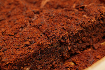 Sweet Brownie cake with coffee powder and chocolate
