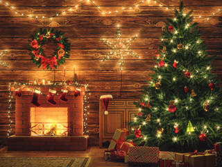 3D Rendering Christmas interior