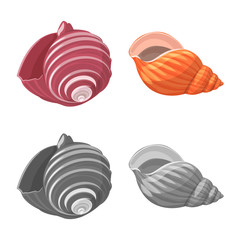 Isolated object of animal and decoration sign. Set of animal and ocean vector icon for stock.