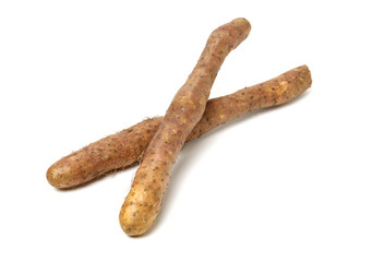 Chinese yam on white background 