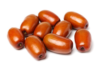 jujube or chinese date on white background