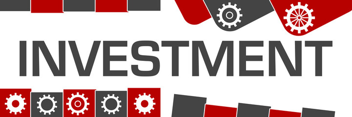 Investment Red Grey Random Shapes Gears 