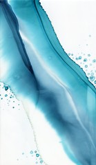 Abstract illustration in alcohol ink technique. Dark turquoise marble wave texture with several smudges. Wash drawing effect wallpaper. Modern illustration for card design, ethereal graphic design.