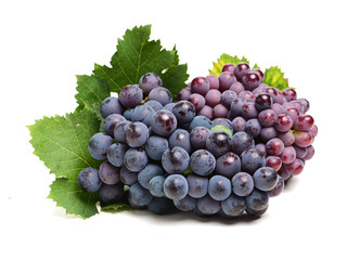 Grapes on white background 