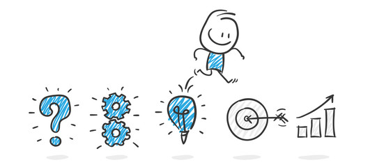 Stickman Blue: Business, Icons. (Nr. 113)  © strichfiguren.de