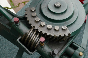 classic oldtimer tractor steering mechanism detail