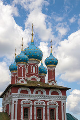 Fototapeta na wymiar Uglich. Yaroslavl region. Uglich Kremlin; Church of Demetrius on blood; 17th century; beautiful Church; top 23 most beautiful churches in the world;