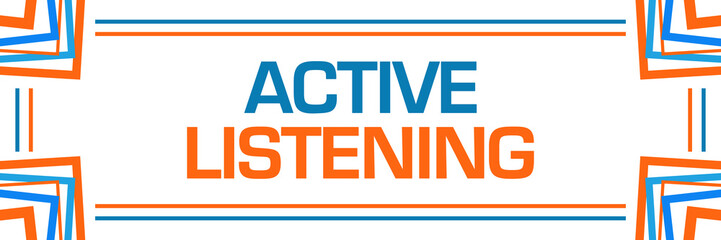 Active Listening Blue Orange Random Borders Horizontal 
