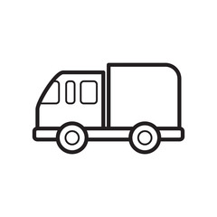 Fototapeta premium Delivery truck line icon sign symbol