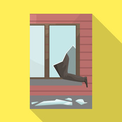 Vector illustration of broken and window logo. Collection of broken and security stock symbol for web.
