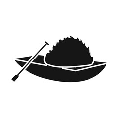 Vector illustration of boat and vietnamese symbol. Collection of boat and water stock symbol for web.