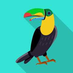 Vector illustration of toucan and bird sign. Collection of toucan and jungle stock symbol for web.