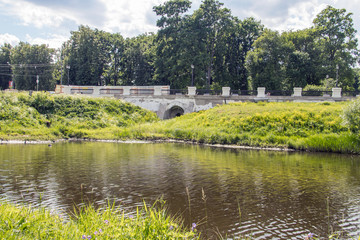 Uglich Kremlin. View of the bridge over Stone Creek.