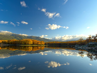 Landscape with blue sky and clouds