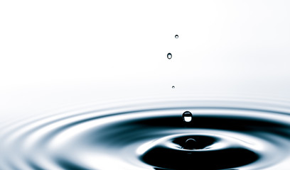 Splash of the falling drops of water