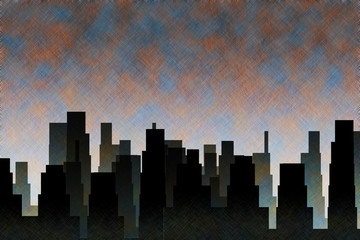 Minimalist geometric abstract. City silhouettes