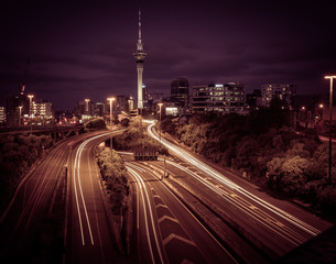 Fototapeta na wymiar Night view of Auckland, New Zealand