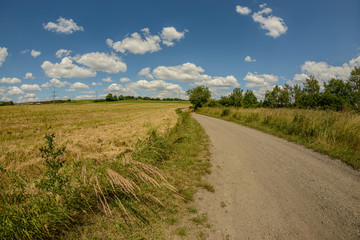 dusty road in land nice sky