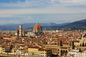 Fototapeta na wymiar Panorama of the ancient city of Florence, Italy