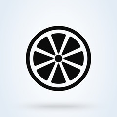 Fresh slice lemon fruits. Simple vector modern icon design illustration.