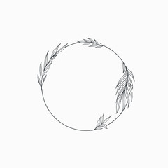 Obraz premium Elegant floral Decorative circle frame Border - For invitations, logos, graphic design. Wedding, celebration.