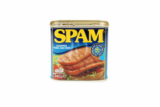 Spam a brand of canned pork shoulder with ham produced by Hormel Foods Corporation