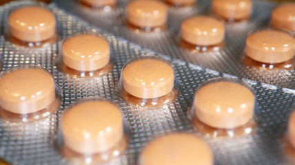 Close up the Orange Drug & Pills